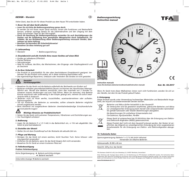 Imagen de la primera página del manual del dispositivo 60.3017