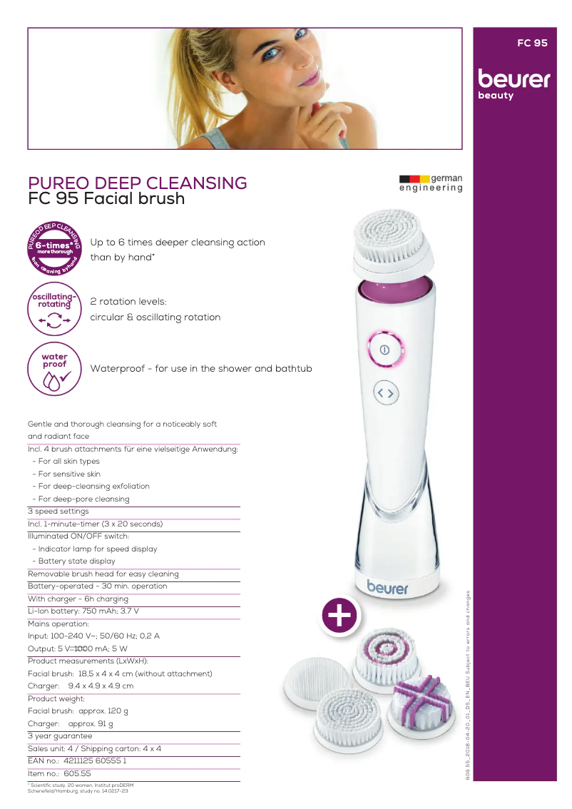 Page n°1 - Fiche technique Beurer FC 95