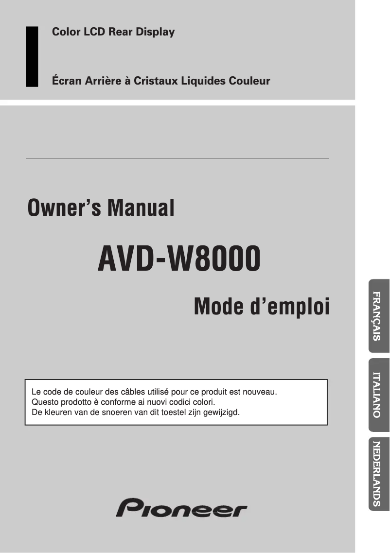 Image de la première page du manuel de l'appareil AVD-W8000