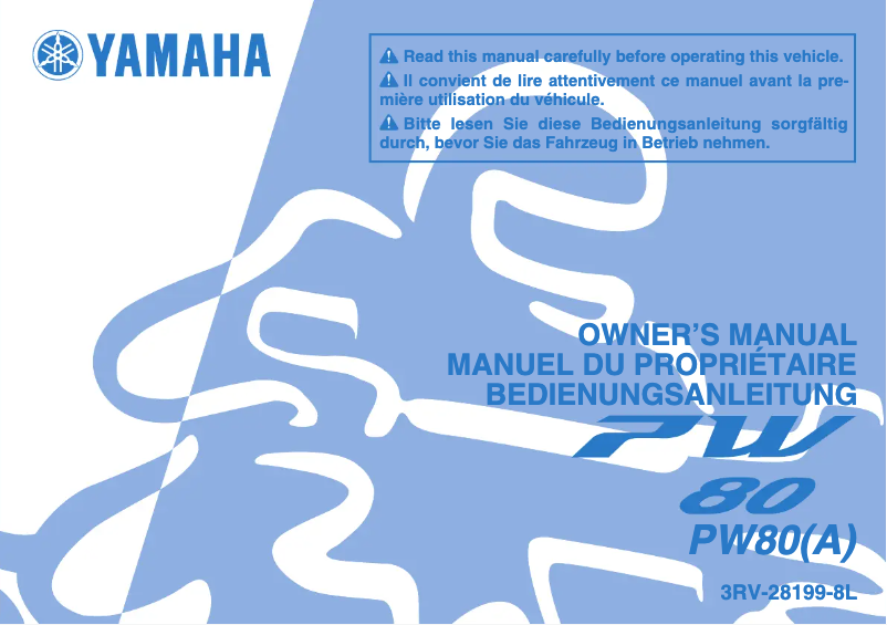 Page n°1 - Manuel utilisateur Yamaha PW80 (2010)