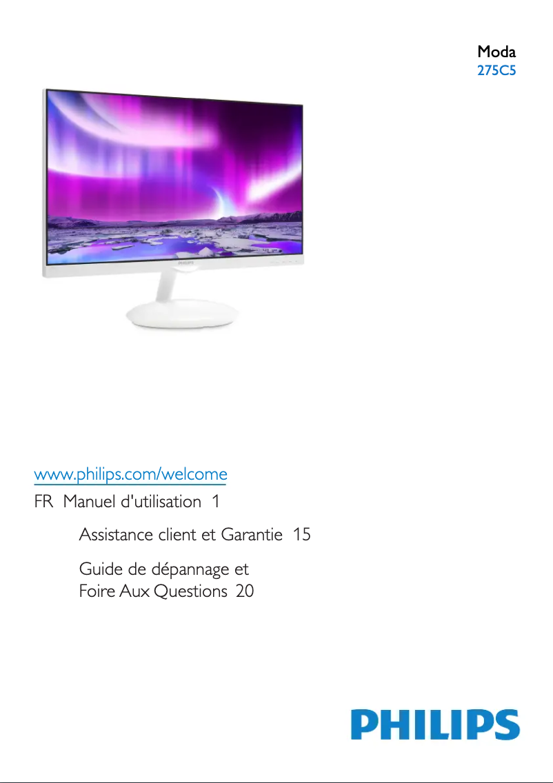 Image de la première page du manuel de l'appareil Moda 275C5QHGSW
