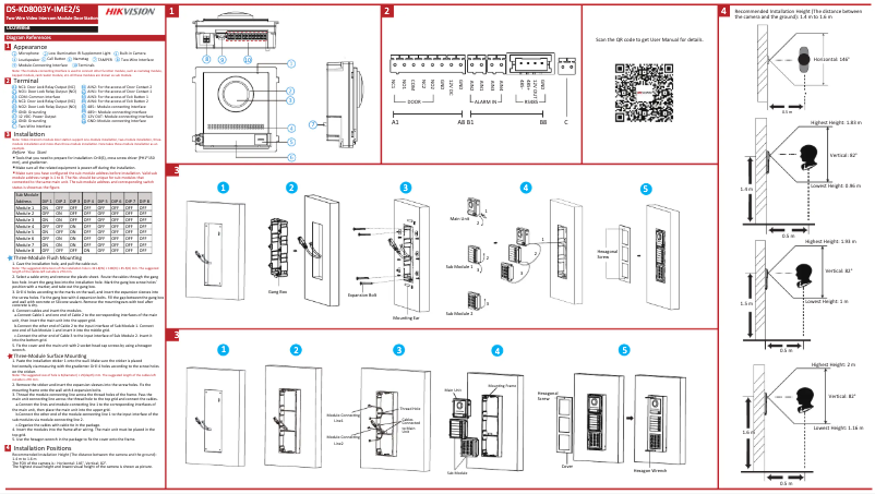 Page n°1 - Guide de démarrage rapide Hikvision DS-KD8003Y-IME2/S