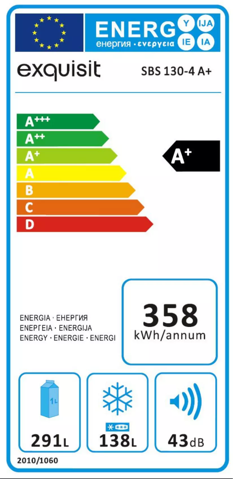 Page 1 de la notice Manuel utilisateur Exquisit SBS130-4A+