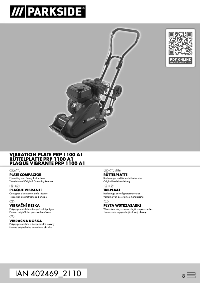 Page 1 de la notice Manuel utilisateur Parkside PRP 1100 A1