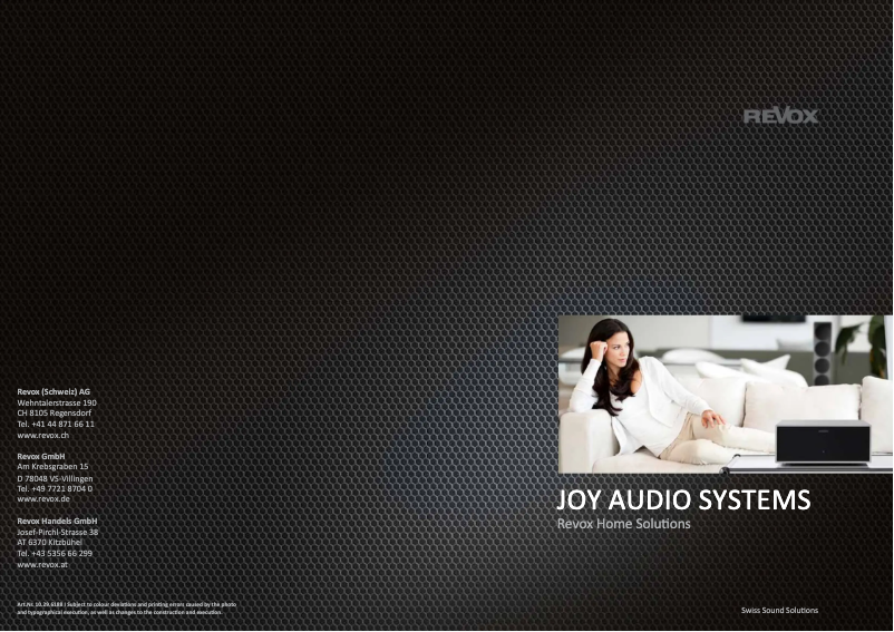 Page 1 de la notice Brochure Revox Joy S37