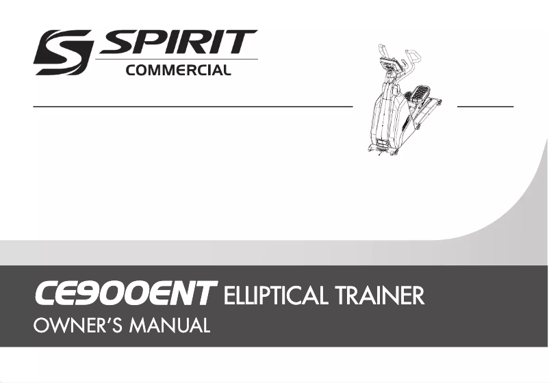 Página 1 del manual Manual de usuario Spirit Fitness CE900ENT