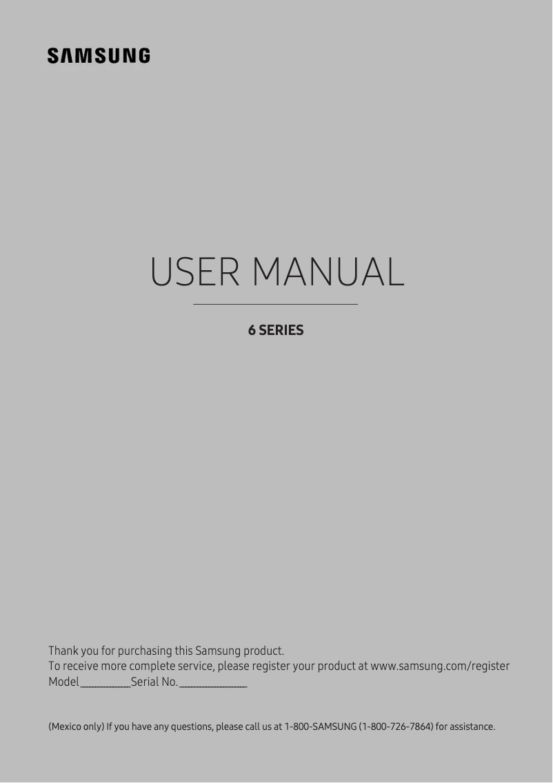Page n°1 - Manuel utilisateur Samsung UN50KU6000F