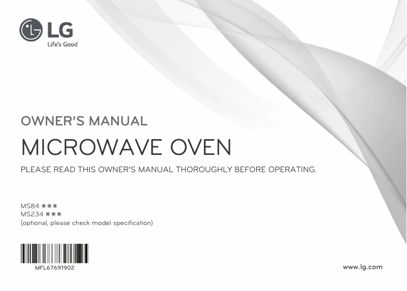 Page 1 de la notice Manuel utilisateur LG MS2342DS