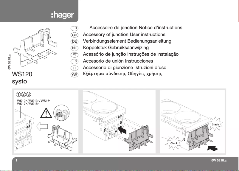 Page n°1 - Manuel utilisateur Hager WS120