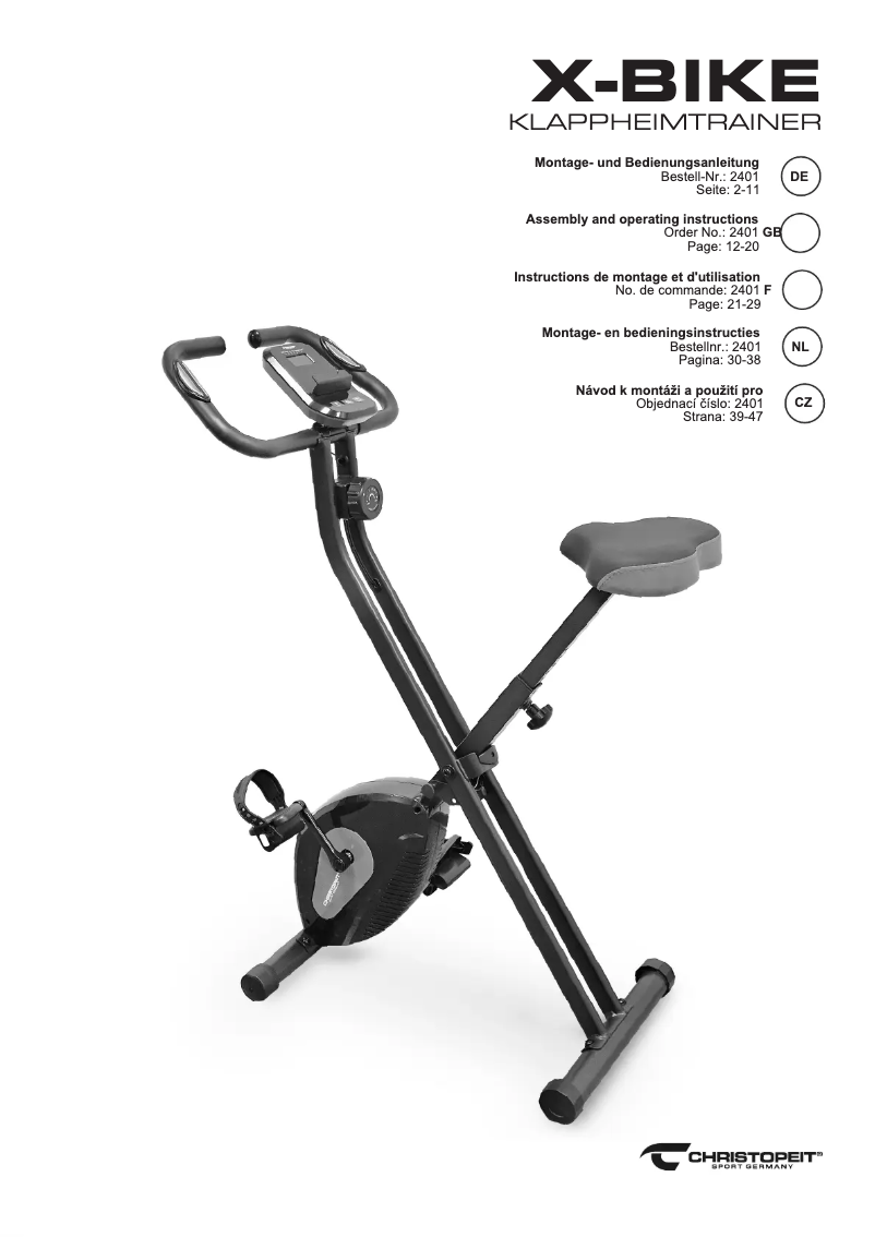 Image de la première page du manuel de l'appareil X-Bike