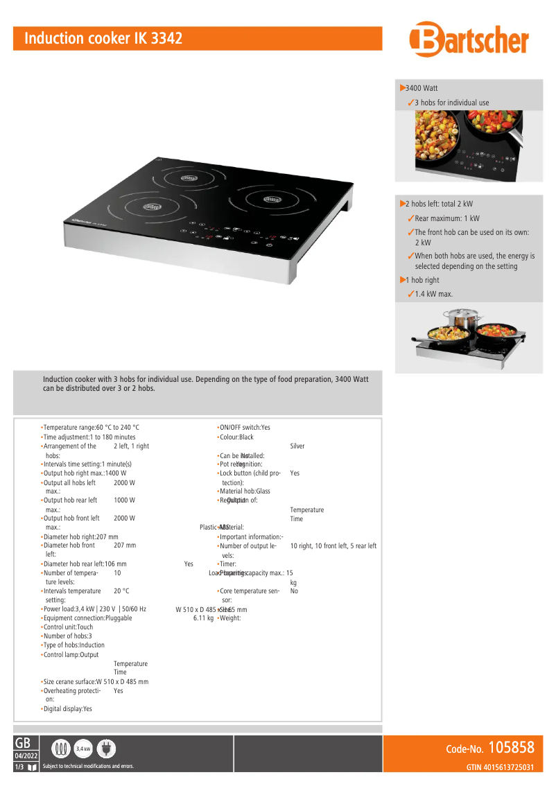 Image de la première page du manuel de l'appareil IK 3342