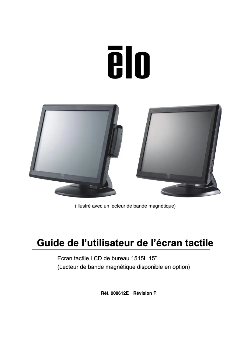 Page 1 de la notice Manuel utilisateur Elo 1515L