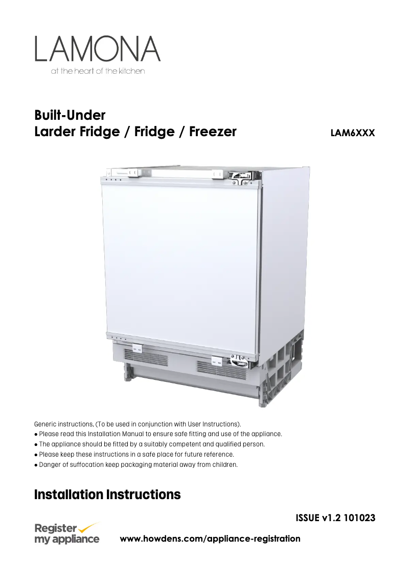 Page n°1 - Guide d'installation Lamona LAM6051