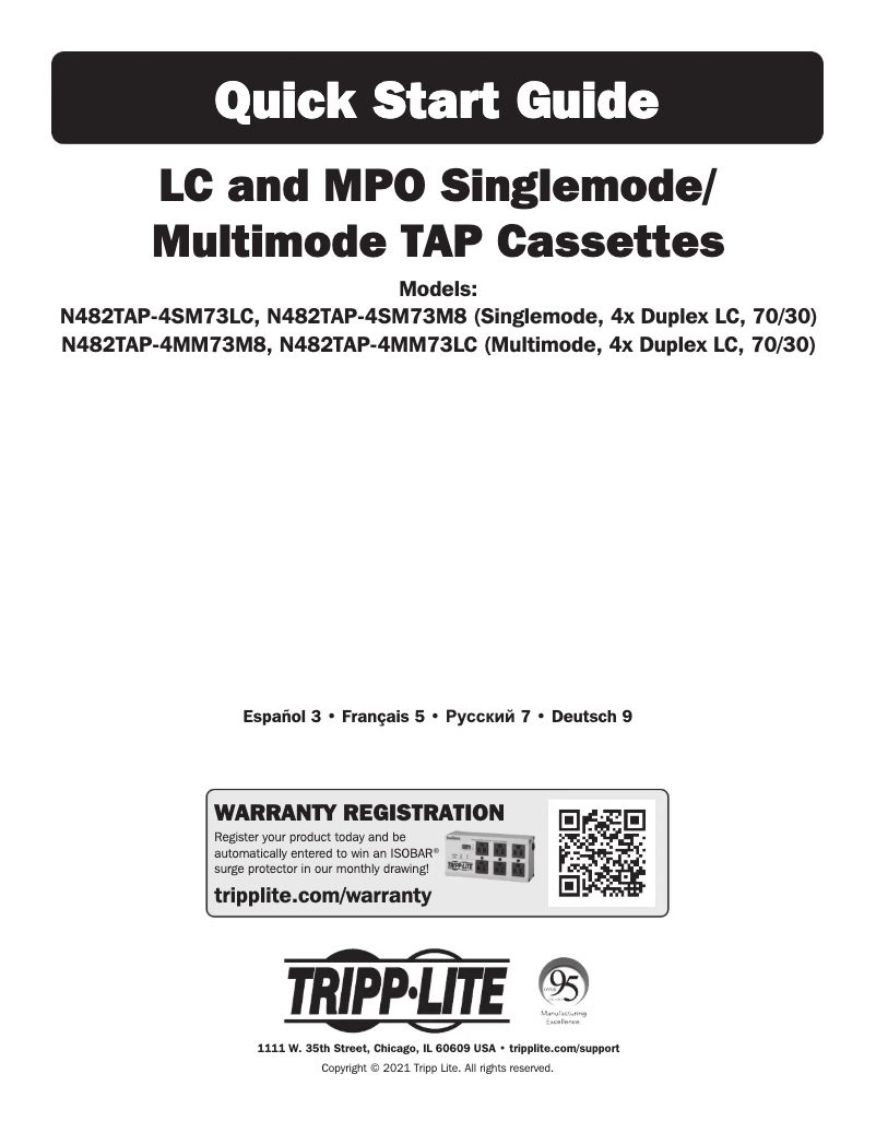 Página 1 del manual Manual de usuario Tripp Lite N482TAP-4SM73M8