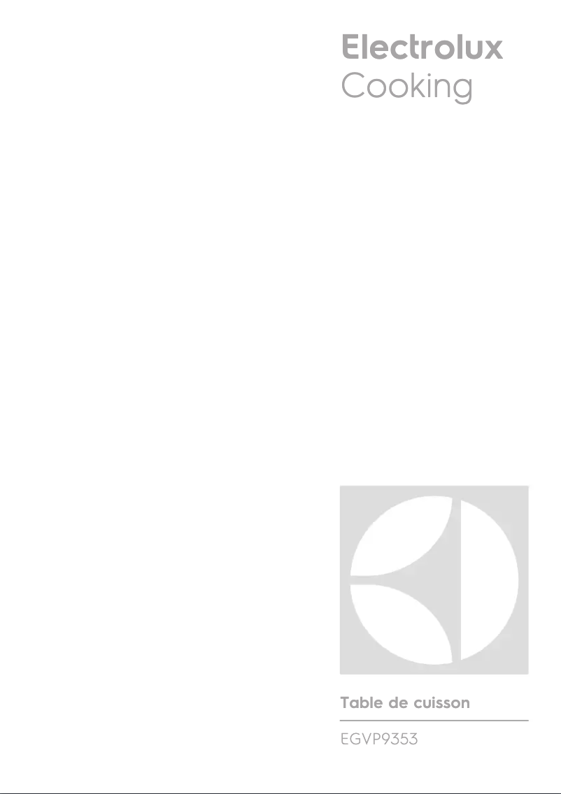 Page 1 de la notice Manuel utilisateur Electrolux EGVP9353IK
