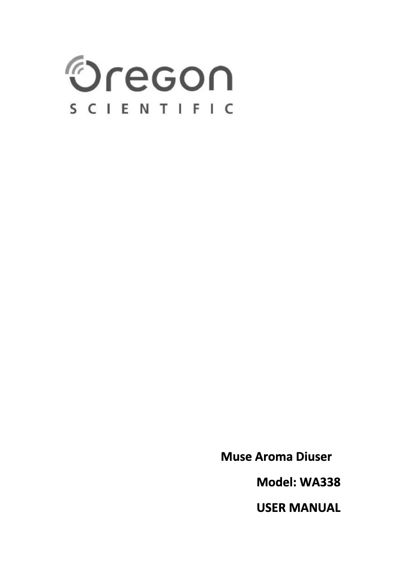 Page n°1 - Manuel utilisateur Oregon Scientific Muse WA338