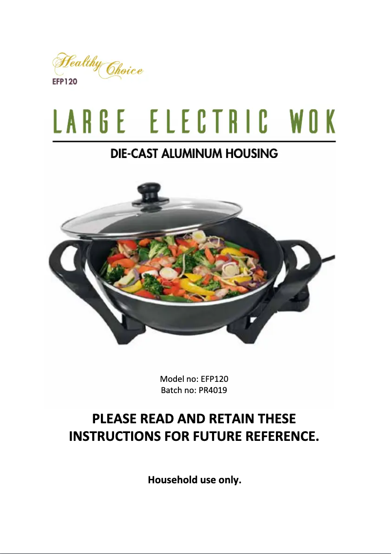 Image de la première page du manuel de l'appareil EFP120