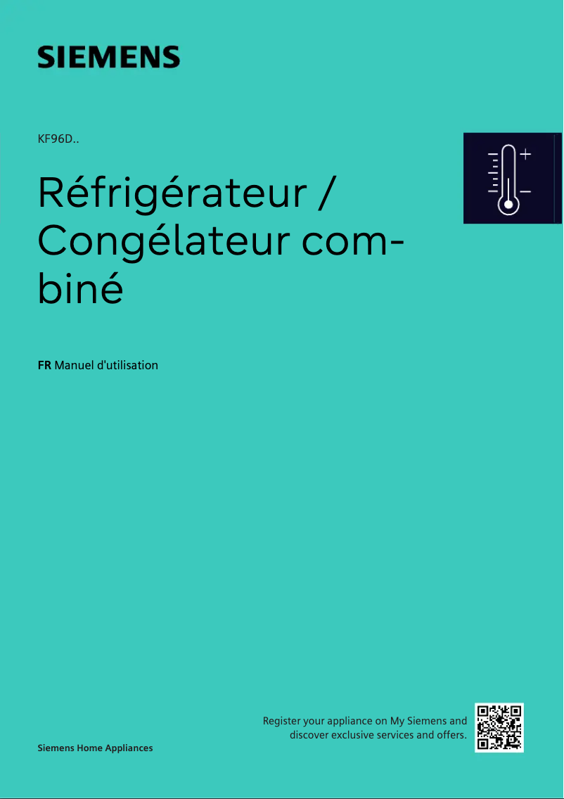 Page 1 de la notice Manuel utilisateur Siemens KF96DPXEA