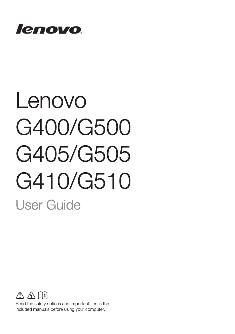 Page 1 de la notice Manuel utilisateur Lenovo IdeaPad G405
