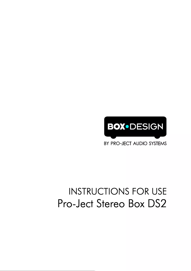 Page 1 de la notice Manuel utilisateur Pro-Ject Stereo Box DS2