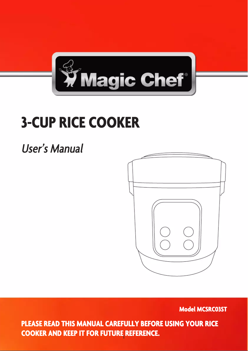 Image de la première page du manuel de l'appareil MCSRC03ST