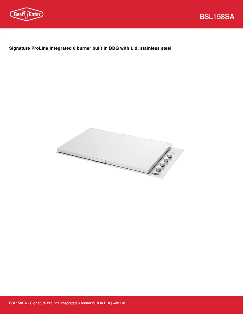 Page n°1 - Fiche technique BeefEater Signature Proline BSL158SA
