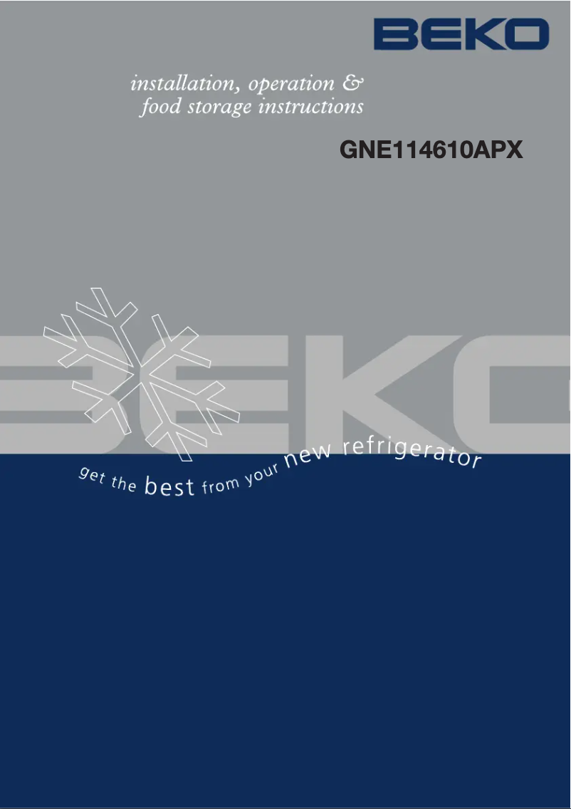 Page n°1 - Manuel utilisateur Beko GNE114610APX