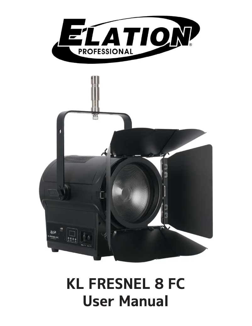 Page 1 de la notice Manuel utilisateur Elation KL Fresnel 8