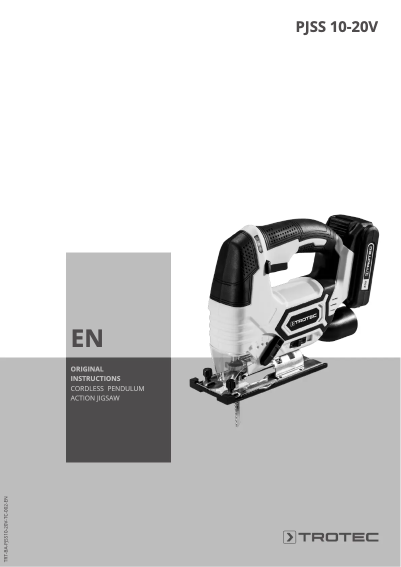 Image de la première page du manuel de l'appareil PJSS 10-20V