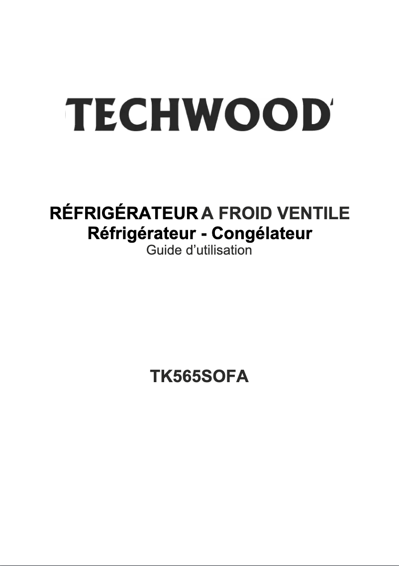 Page n°1 - Manuel utilisateur Techwood TK565SOFA