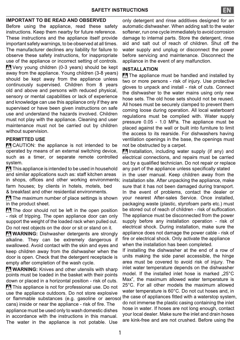 First page image of the manual for WBC 3C34 PF X