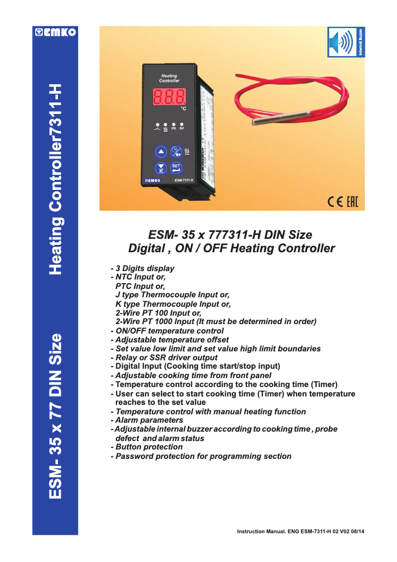 Image de la première page du manuel de l'appareil ESM-7311-H