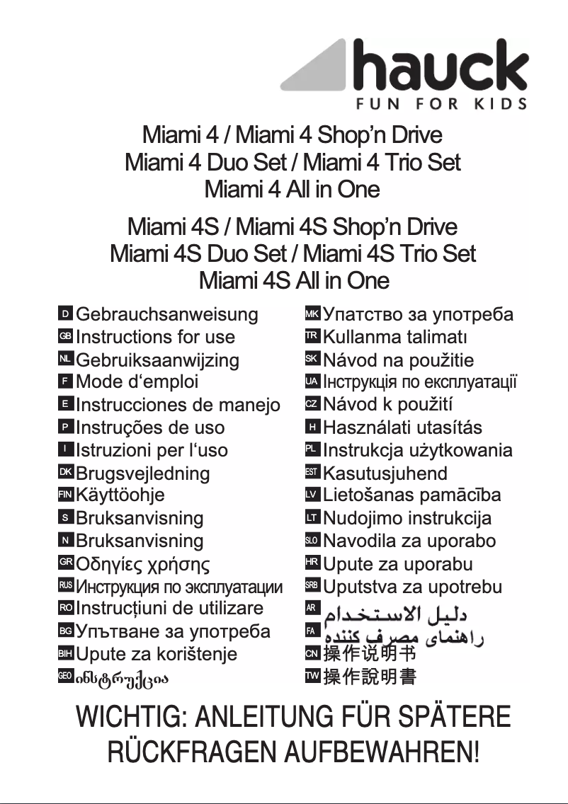 Image de la première page du manuel de l'appareil Miami 4