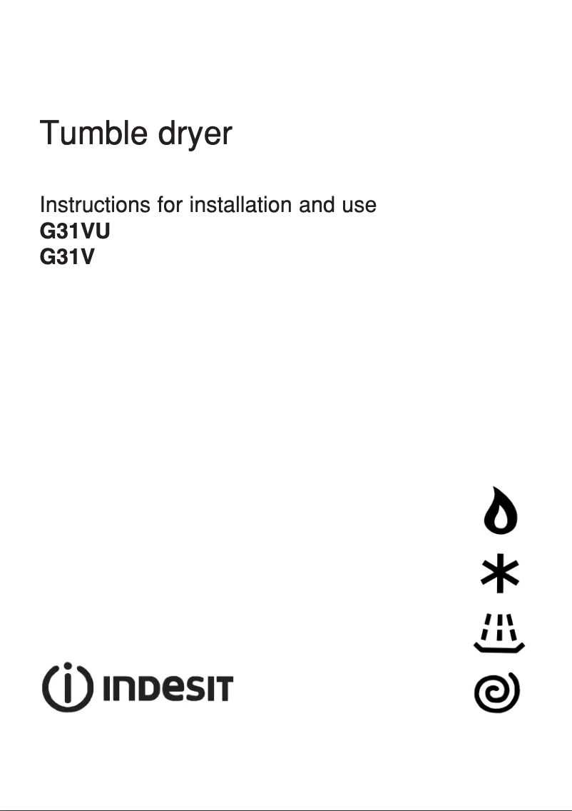 Page 1 de la notice Manuel utilisateur Indesit G31VU