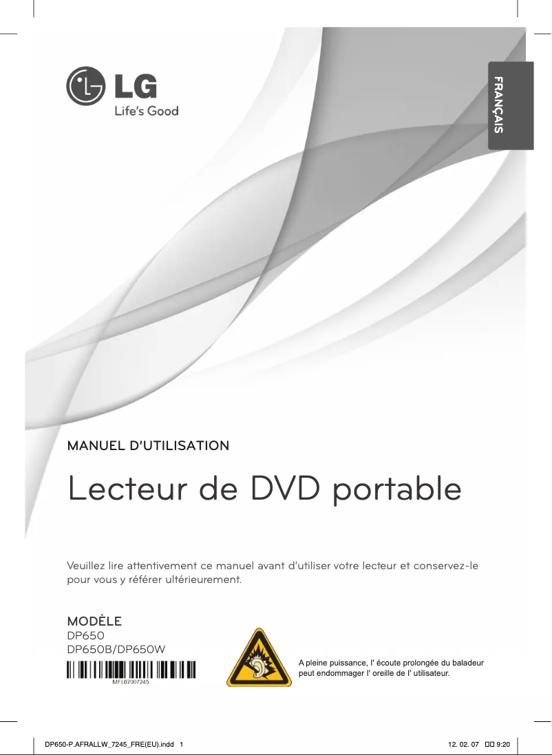 Page n°1 - Manuel utilisateur LG DP650W