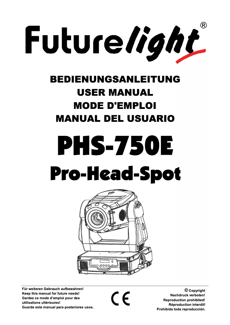 Page 1 de la notice Manuel utilisateur Futurelight PHS-750E