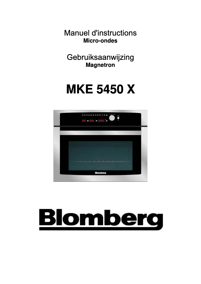Page 1 de la notice Manuel utilisateur Blomberg MKE 5450 X