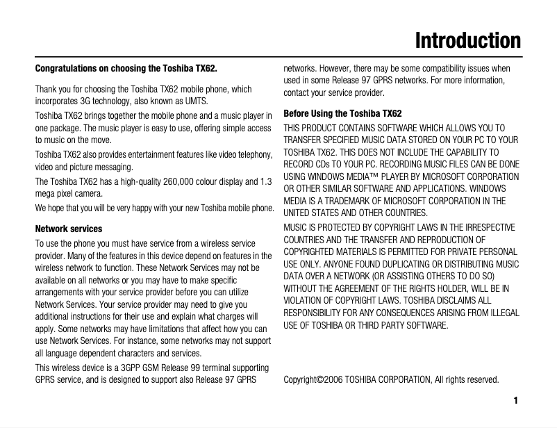 Image de la première page du manuel de l'appareil TX62