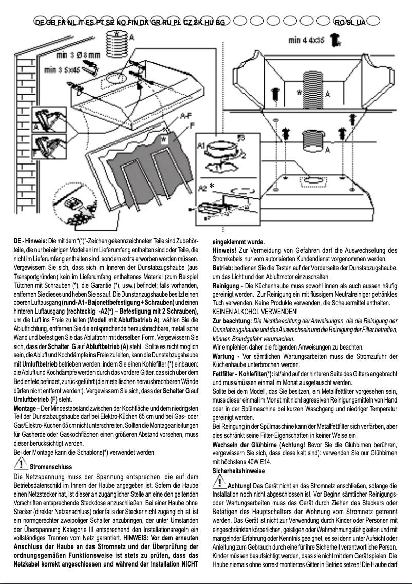 Page 1 de la notice Instructions / montage Whirlpool AKR 432 ME