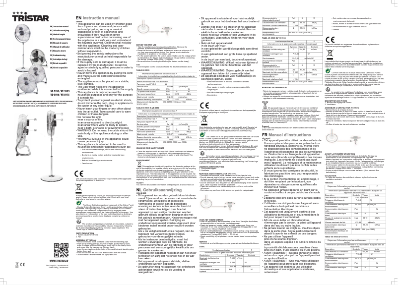Página 1 del manual Manual de usuario TriStar VE-5936
