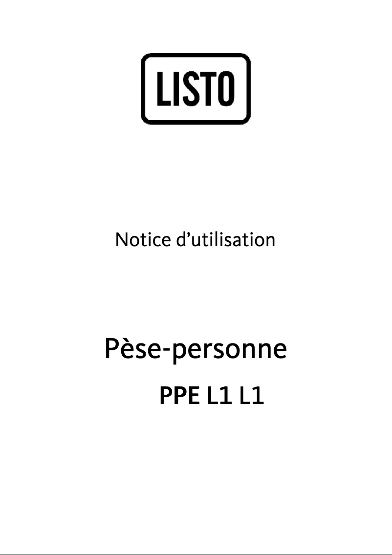 Image de la première page du manuel de l'appareil PPE L1