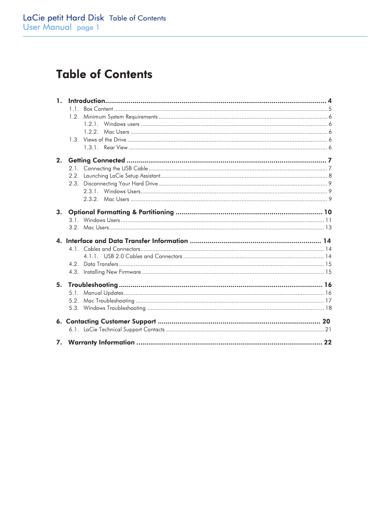 Página 1 del manual Manual de usuario LaCie Petit Hard Disk
