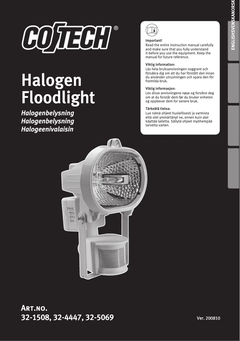 Page 1 of the manual User Manual Cotech 32-1508