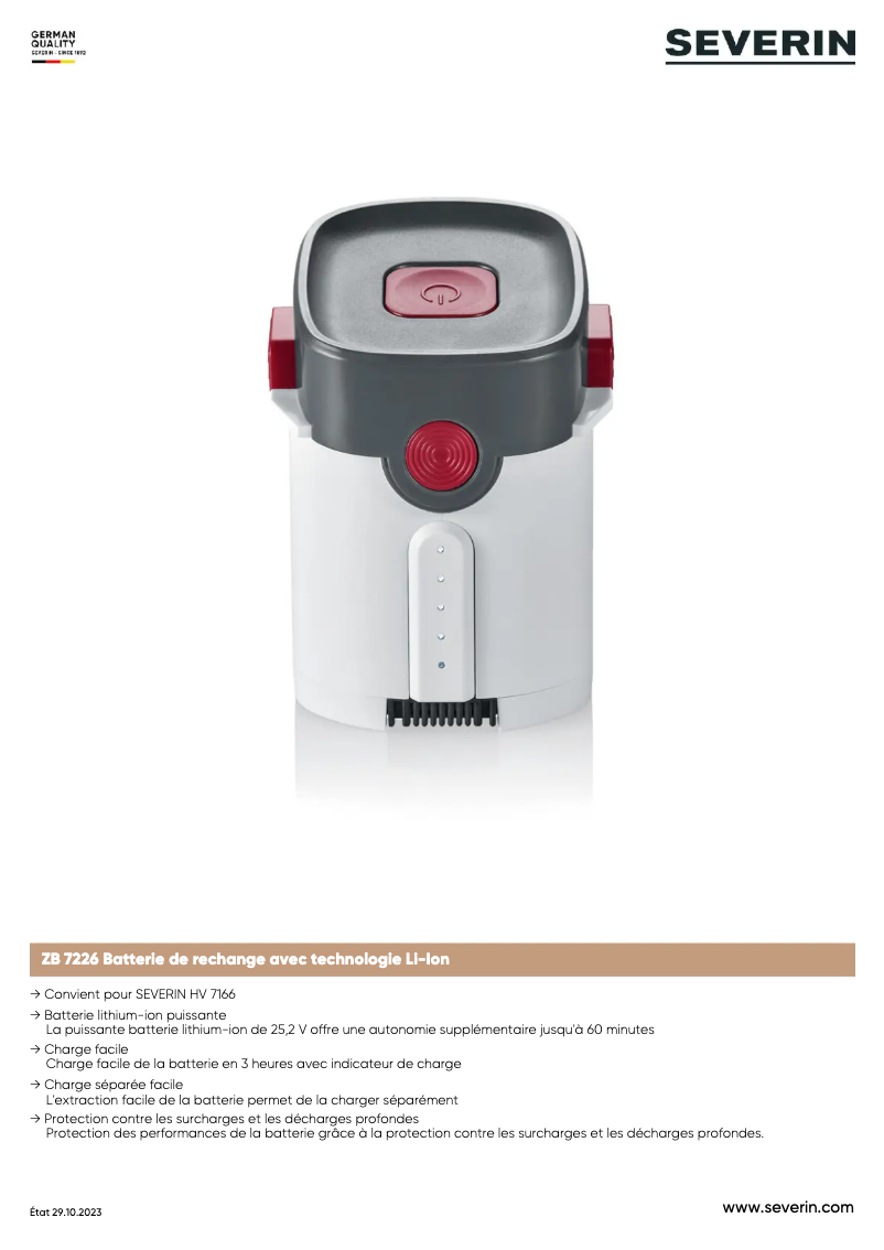 Página 1 del manual Manual de usuario Severin ZB 7226