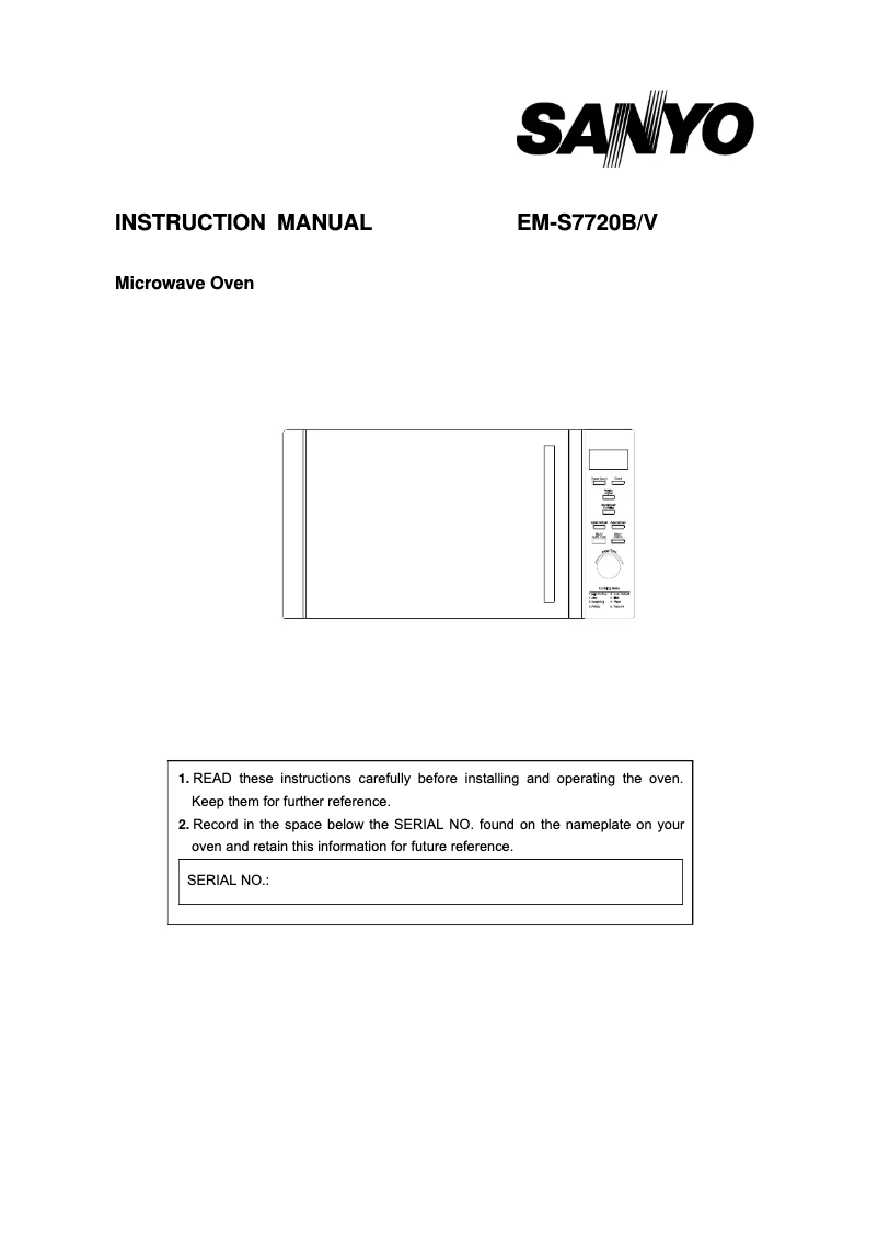 Page n°1 - Manuel utilisateur Sanyo EM-S7720B