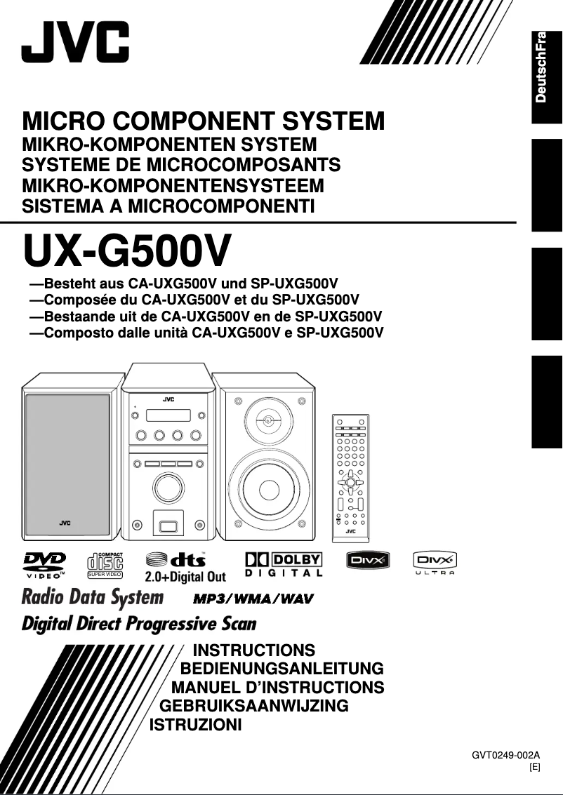 Image de la première page du manuel de l'appareil UX-G500V