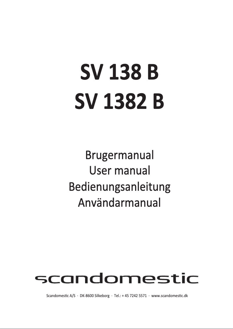Page n°1 - Manuel utilisateur Scandomestic SV 1382 B