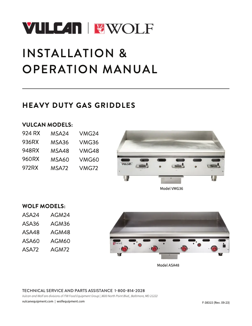 Page 1 de la notice Manuel utilisateur Vulcan MSA72