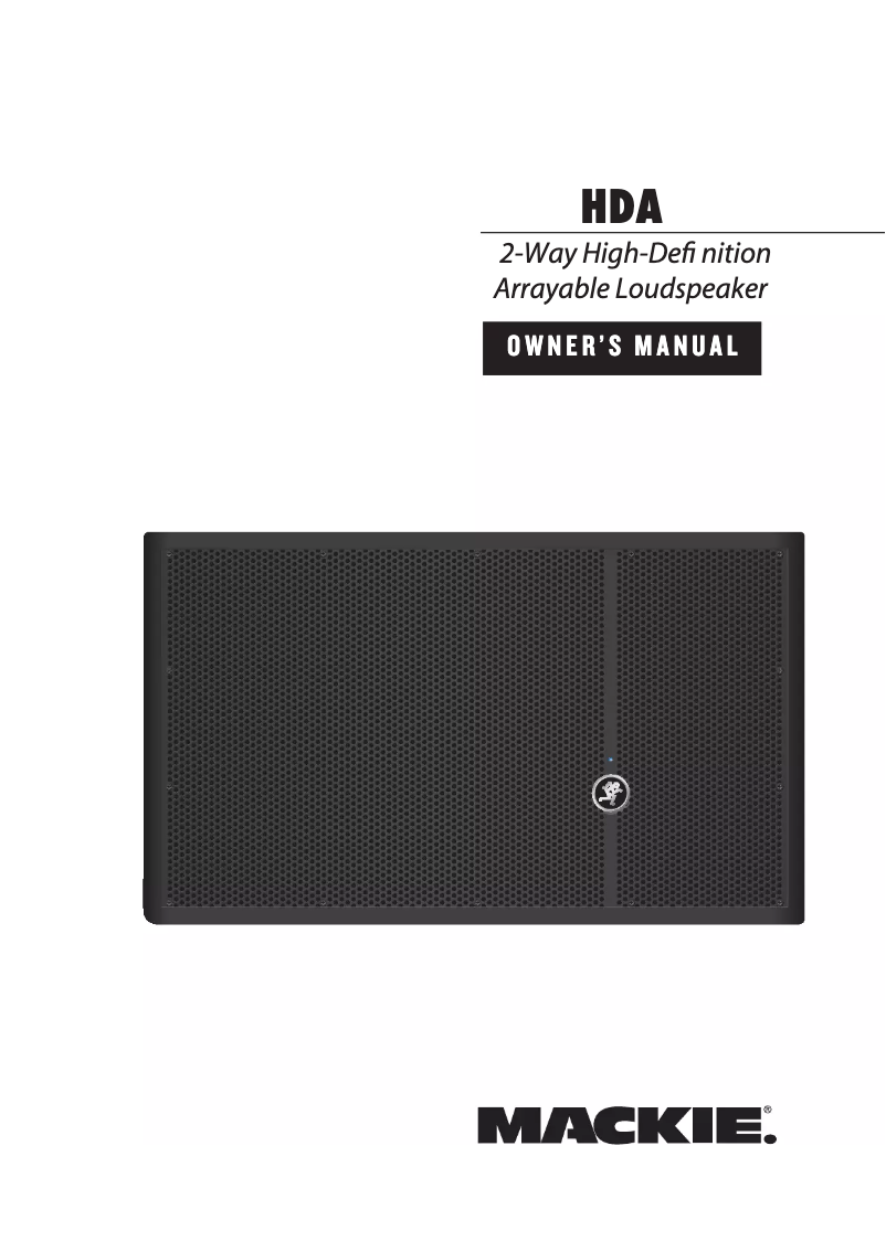 Image de la première page du manuel de l'appareil HDA