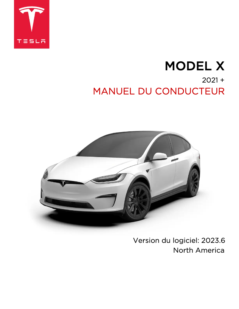 Page 1 de la notice Manuel utilisateur Tesla Model X (2023)